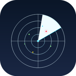 Survey app icon — a radar sweep on a dark background