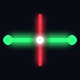 Tapped app icon — a network crosshair on a dark background